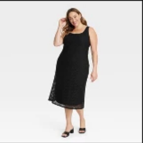 NWOT - Ava + Viv Crochet Tank Midi Dress - Picture 1 of 9